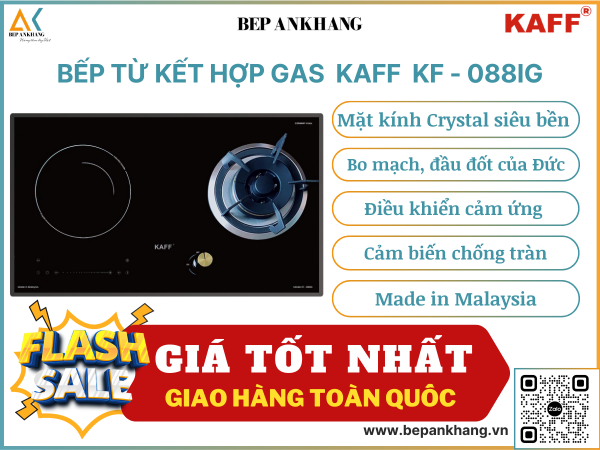 Bếp từ kết hợp gas Kaff KF - 088IG - Made in Malaysia